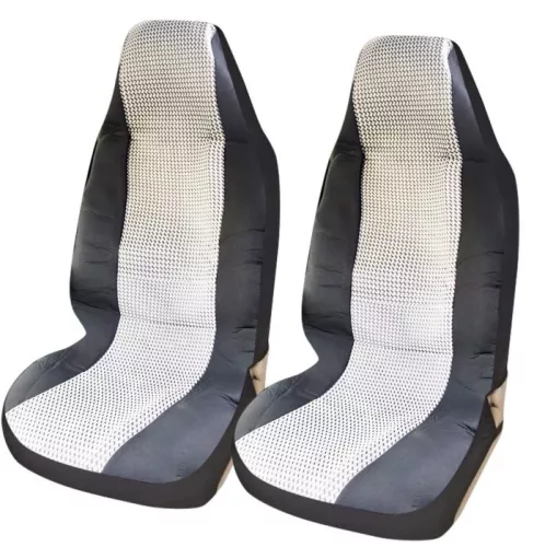 Set 2 bucăți huse de scaun pentru autoturisme și camioane, model alb-negru
