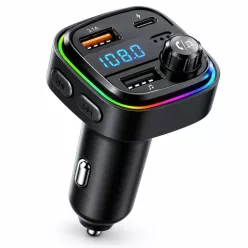   C26 kit hands-free Bluetooth 5.3+EDR RGB cu transmițător FM - 12/24V