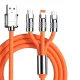 Cablu de date și încărcare rapidă 3 în 1 din silicon - 6A 12-24V 120W
