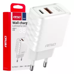 Încărcător rapid de rețea 38W USB-A/USB-C