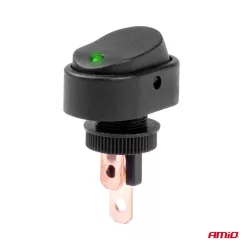 Comutator basculant oval 12/24V 20A (cu lumină verde)