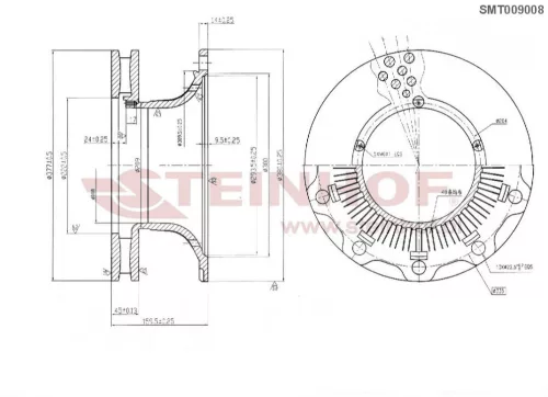 Disc de frână BPW 377 mm