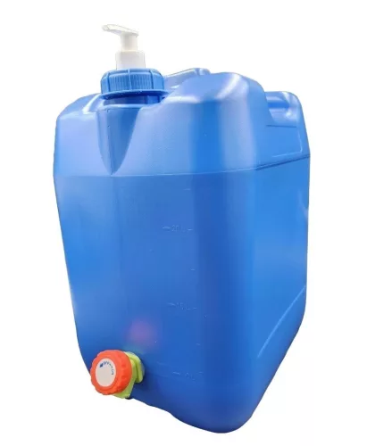 Bidon de apă cu dozator de săpun 20L (albastru) cu robinet din plastic
