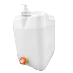   Canistră de apă cu dozator de săpun 10L (albă), cu robinet din plastic