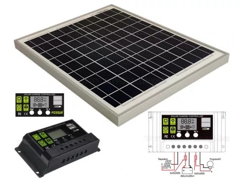 SET INCARCATOR SOLAR CU REGULATOR 12/24V 30W