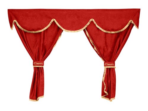 SET DRAPERIE CAMION PT. VOLVO FH 2002-2012 CABIN SLEEPER ROSU