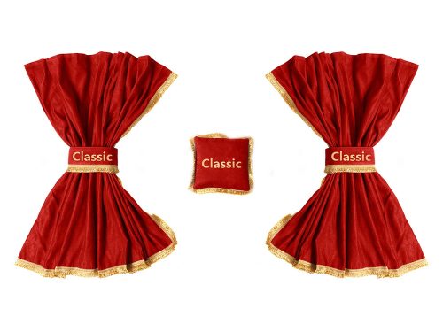 SET DRAPERIE CAMION PT. VOLVO FH 2002-2012 CABIN SLEEPER ROSU