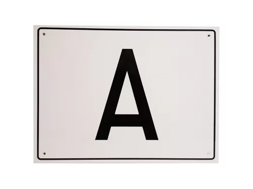 TABLA, PLACA REFLECTORIZANTA CU LITERA "A" DESEURI PERICULOASE (300x400)