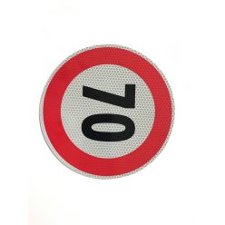Autocolant reflectorizant cu limitator de viteză mare 70