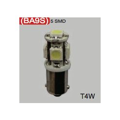 Bec LED BA9S T4W 12V (5smd - alb) 2pcs