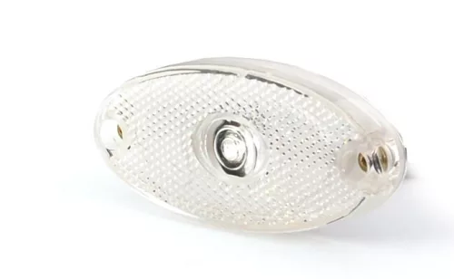 LED alb oval indicator de lățime 12/24V