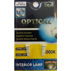 Bec LED T5 12/24V (3smd-alb) 2pcs