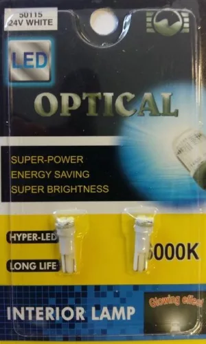 Bec LED T5 12/24V (3smd-alb) 2pcs