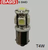 Bec LED BA9S T4W 24V (5smd - alb) 2pcs