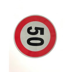Autocolant reflectorizant cu limitator de viteză mare 50