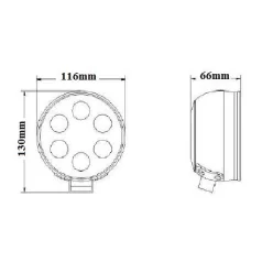 Lampă de lucru 6 LED (cu carcasă din cauciuc)