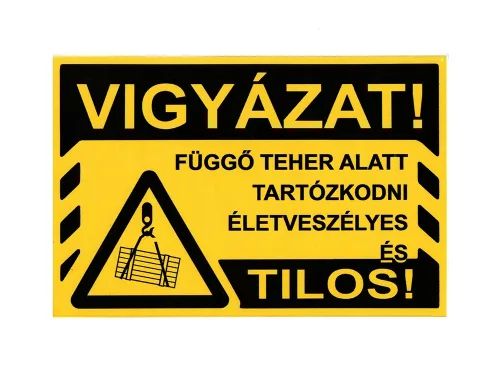 AUTOCOLANT "FÜGGŐ TEHER ALATT TART. TILOS"