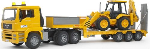 Camion platformă MAN TGA + excavator JCB 4CX