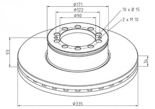 Disc de frână MAN TGM/TGL FI335