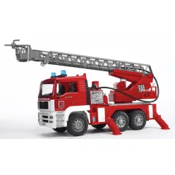   Camion de pompieri MAN cu scară pivotantă, modul de alarmă luminoasă și sonoră