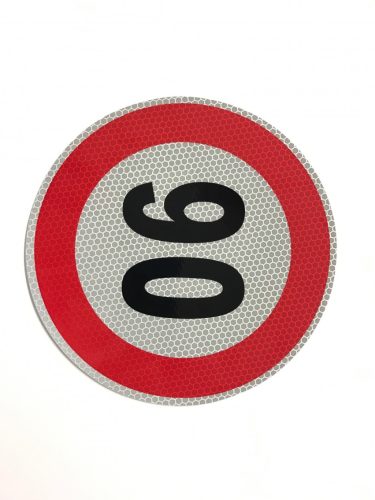 Autocolant reflectorizant cu limitator de viteză înalt de 90