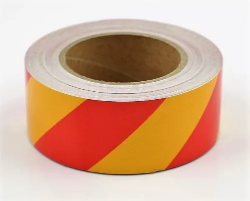 Bandă reflectorizantă galben/roșu