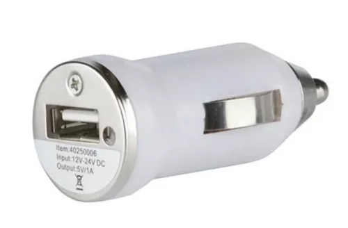 Încărcător pentru bricheta de țigară 1xUSB alb 1A 12/24V