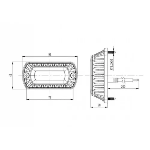 LED galben intermitent distinctiv