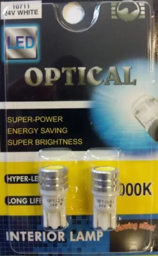 Bec LED T10 12/24V (1smd extra alb strălucitor) 2pcs