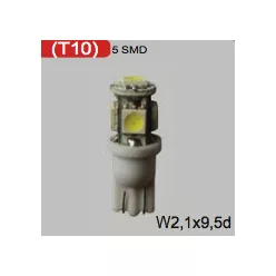 Bec LED T10 12V (5smd-alb) 2pcs