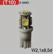 Bec LED T10 12V (5smd-alb) 2pcs