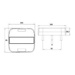 Lumină spate albă LED 3 funcții 12/24V