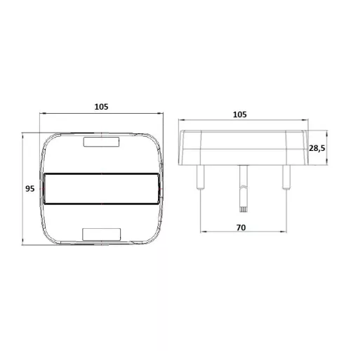 Lumină spate albă LED 3 funcții 12/24V