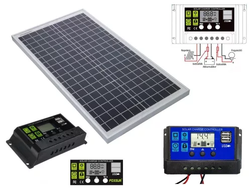 KIT SOLAR FOTOVOLTAIC 40W / 12-24V (PANOU FOTOVOLTAIC SI REGULATOR TENSIUNE)