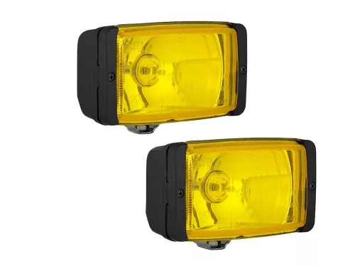 PROIECTOR AUTO STICLA GALBEN CU CAPAC PROTECTIE PROIECTOR (PERECHE)