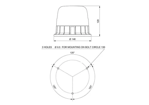 Lumină de schi rotativă GALAXY LED 10-30V