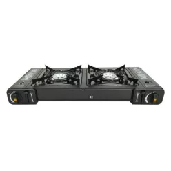 Aragaz portabil cu două arzătoare pe gaz