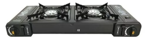 Aragaz portabil cu două arzătoare pe gaz