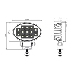 Lampă de lucru ovală 13LED 19W 12/24V