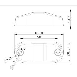 LED alb indicator de poziție 12/36V