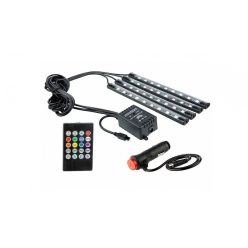   BANDA LED LUMINOASA 12V MULTICOLOR, CU TELECOMANDA LED PENTRU SPATIU INTERIOR,CU MUFA DE BRICHETA (4X9)