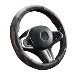   HUSA PENTRU VOLAN 37-39CM DIN PIELE NATURALĂ NEGRU/PORTOCALIU
