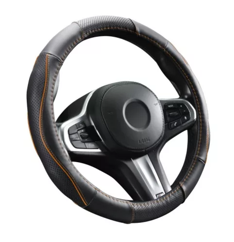 HUSA PENTRU VOLAN 37-39CM DIN PIELE NATURALĂ NEGRU/PORTOCALIU