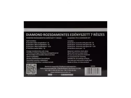 SET DE VASE / OALE PENTRU GATIT 7 PIESE DIN OȚEL INOXIDABIL CU CAPAC DE STICLA