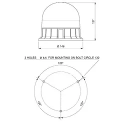 Lămpi rotative lampă 3 șuruburi. 10-30V
