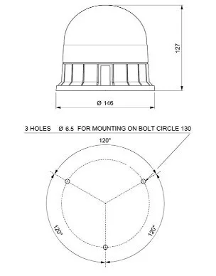 Lămpi rotative lampă 3 șuruburi. 10-30V