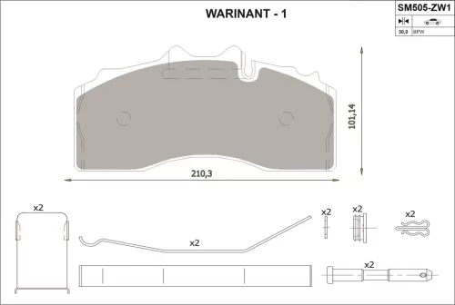 Kit de plăcuțe de frână BPW