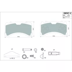 Plăcuță de frână față Mercedes Actross MP4