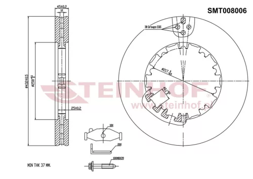 Disc de frână cu kit de instalare DAF