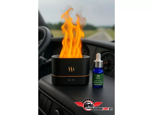 DIFUZOR DE ULEIURI ESENȚIALE PENTRU PARFUMURI AUTO CU EFECT DE FOC, ALIMENTAT PRIN USB